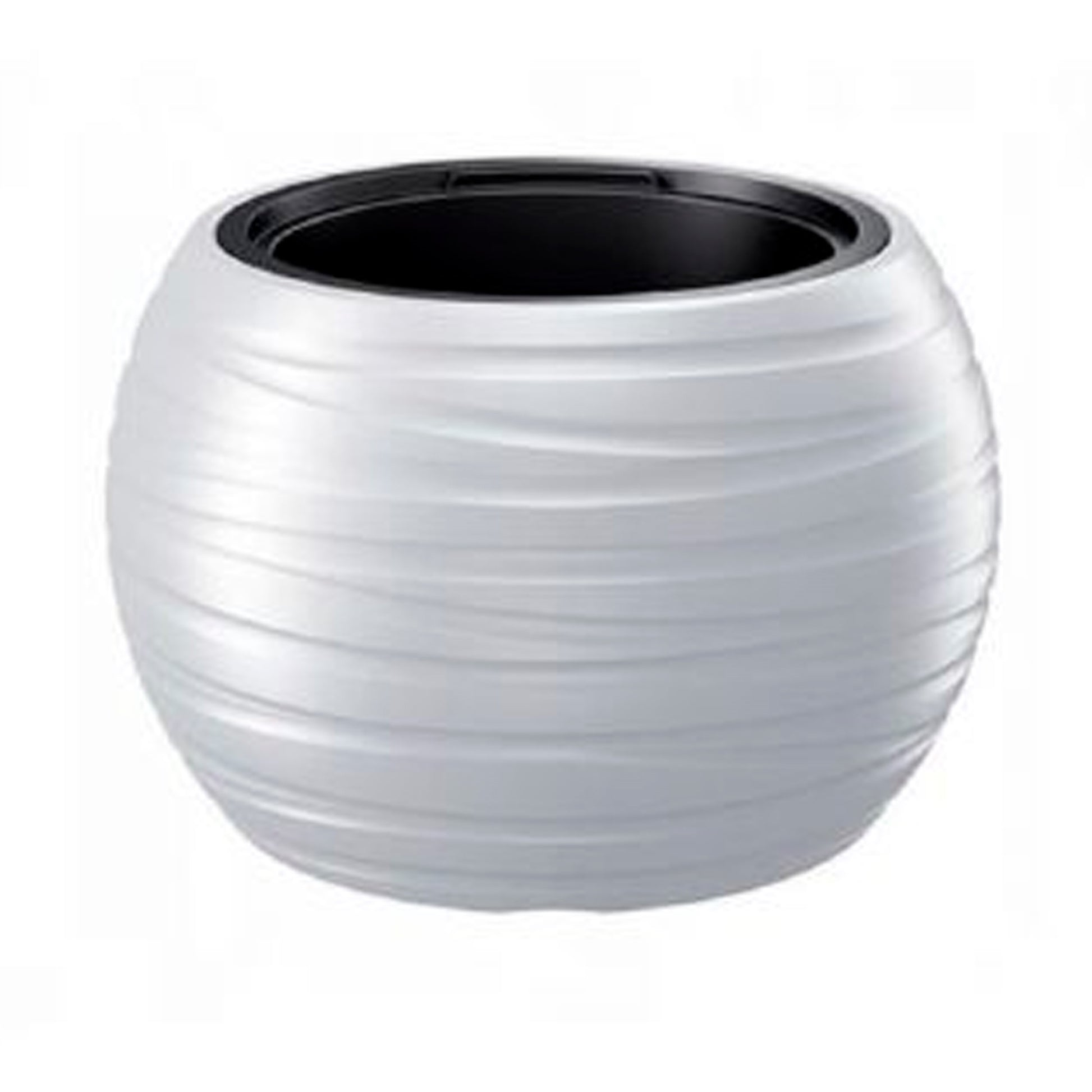 Maceta Redonda Con Deposito 36l Maze De Plastico En Color Blanco 43,6 (largo) X 43,6 (ancho) X 29,9 (altura) Cm_0