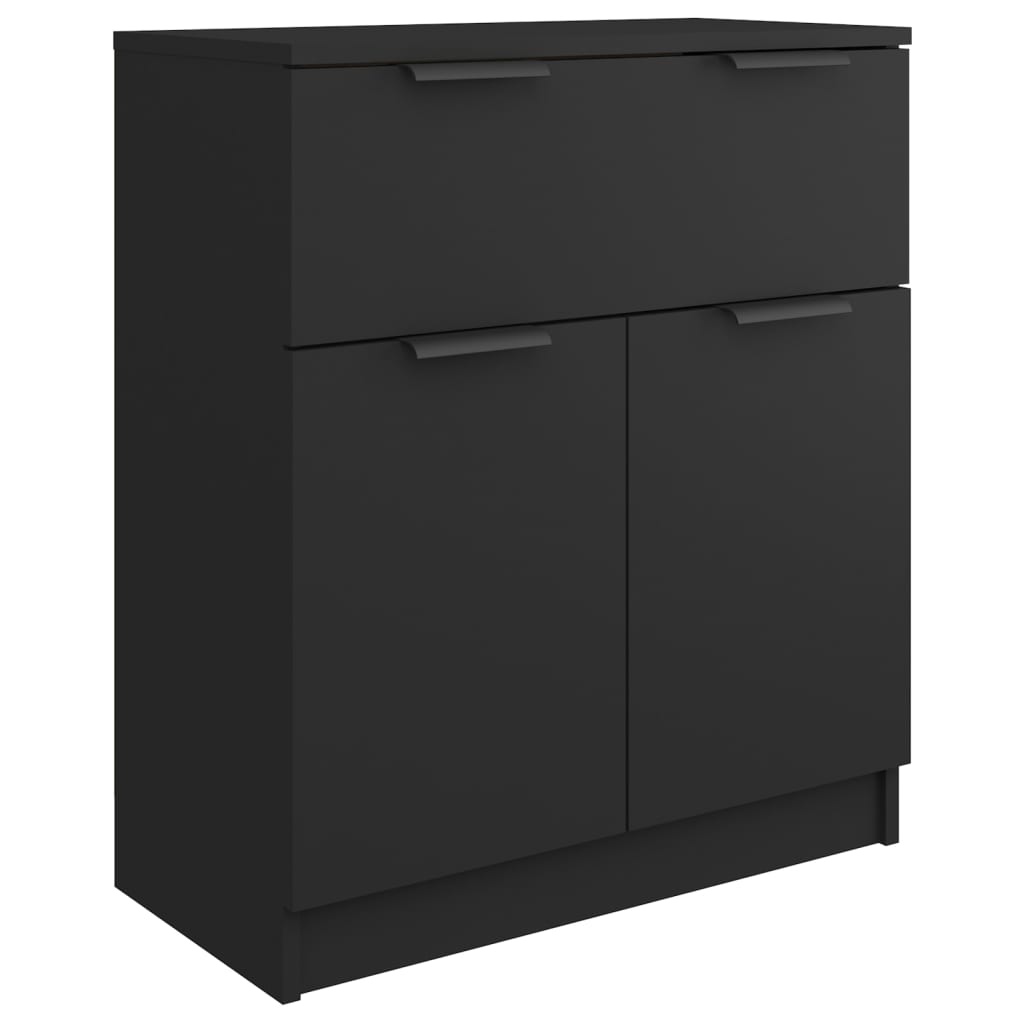 Aparador De Madera Contrachapada Negro 60x30x70 Cm / Vetonek_3