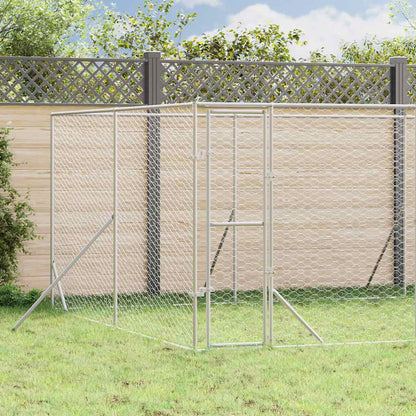 Perrera De Exterior Acero Galvanizado Plateado 8x4x2 M_1