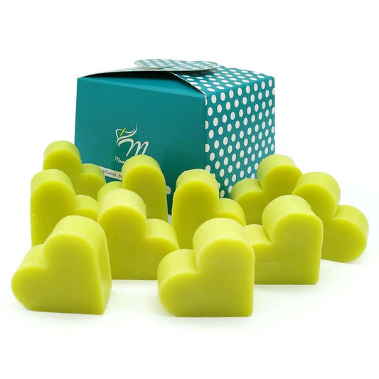 Caja Regalo 10 Jabones Aromáticos En Forma De Corazón - Aroma Té Verde - Jabón Glicerina - Regalo Original Para Eventos_0