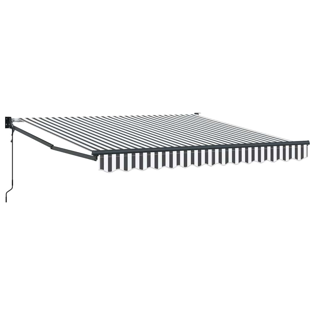 Toldo Retráctil Aluminio Y Tela Gris Antracita Y Blanco 3x2,5 M_0