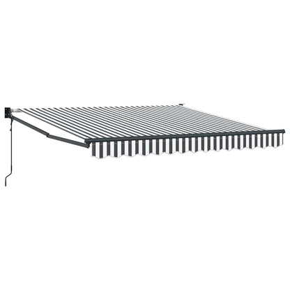 Toldo Retráctil Aluminio Y Tela Gris Antracita Y Blanco 3x2,5 M_0