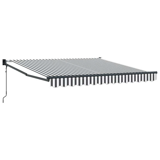 Toldo Retráctil Aluminio Y Tela Gris Antracita Y Blanco 3x2,5 M_0