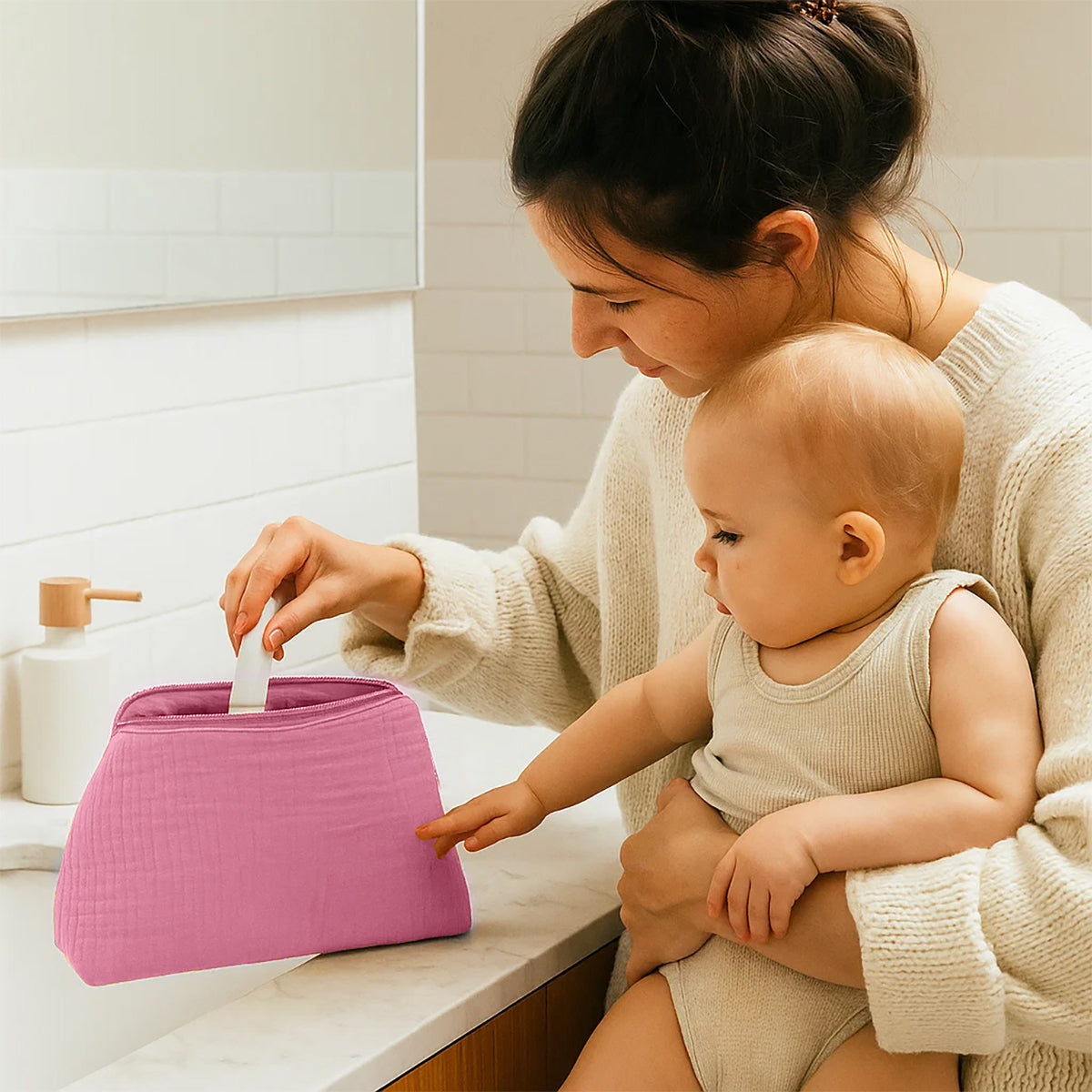 Neceser En Algodón Bio Rosa_2