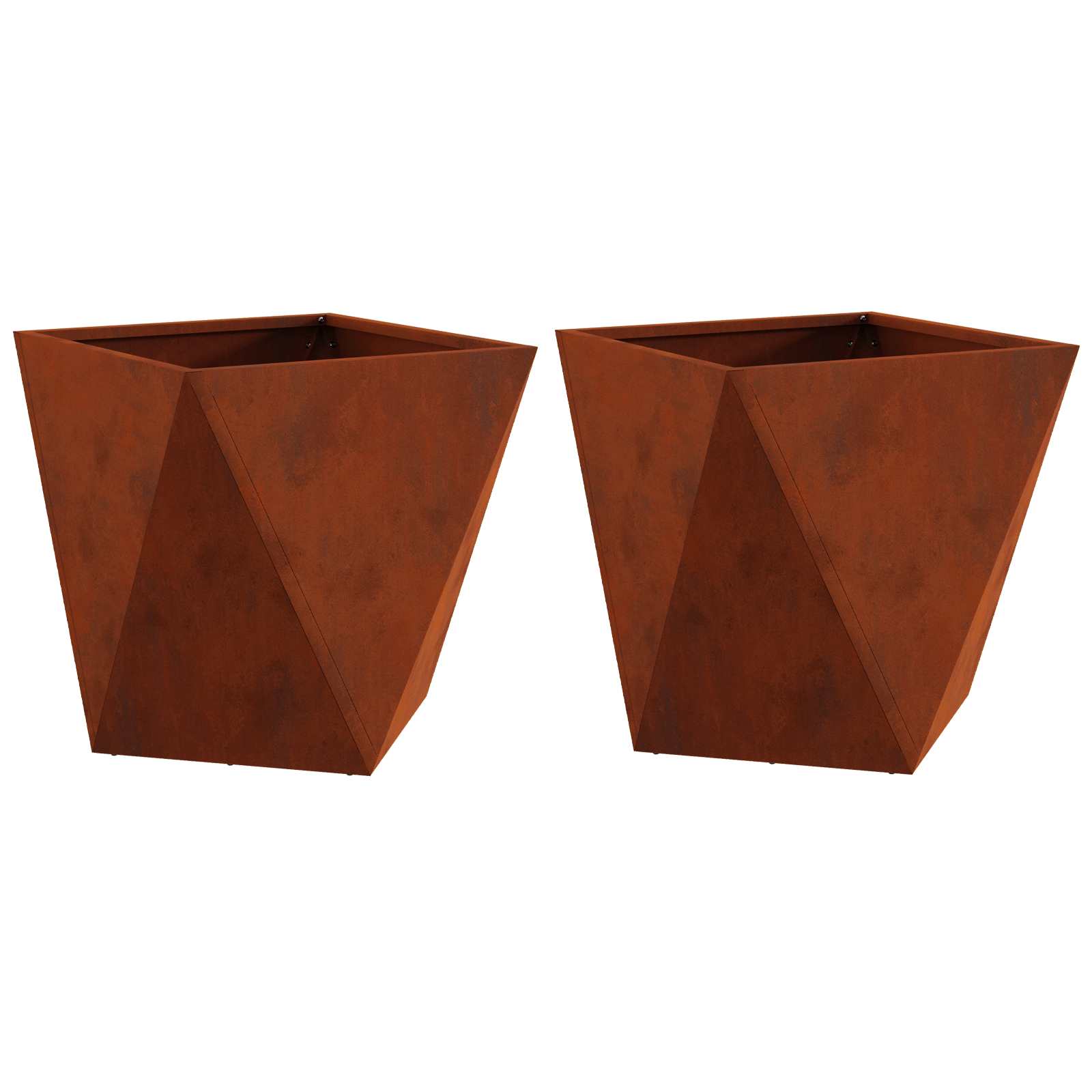 Jardinera 2 Pcs Oxidado 40 X 40 X 40 Cm Acero Autopatinable_0