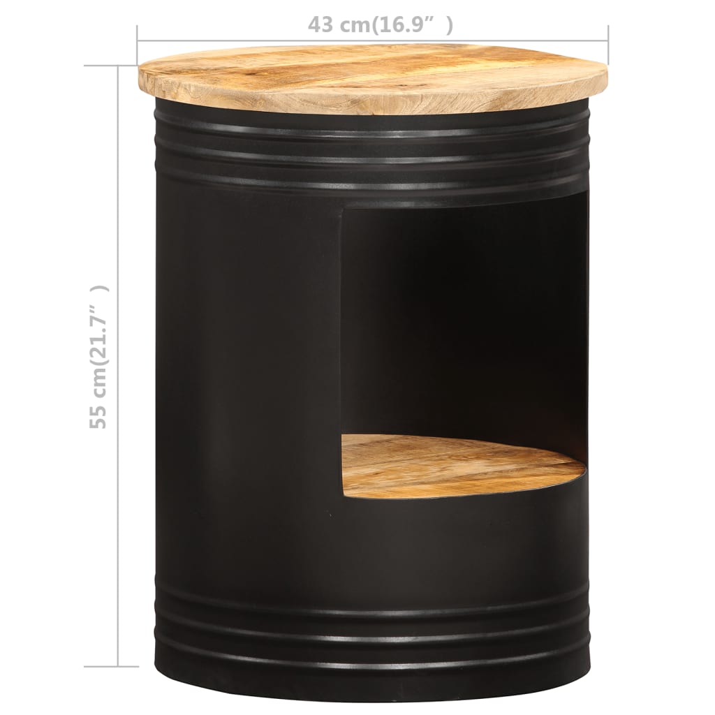 Mesa De Centro De Madera Maciza De Mango 43x55 Cm_4