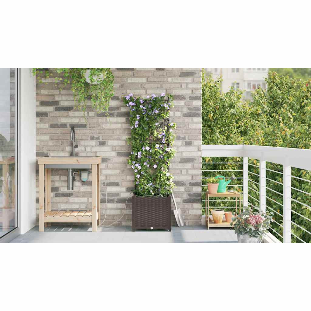 Vidaxl Jardineras Marrón 40 X 40 X 142 Cm Acero_3
