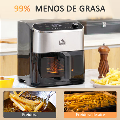 Homcom 4 En 1 Freidora Sin Aceite 6,5l 1350w Con 3 Programas 31x37,5x32 Cm_3