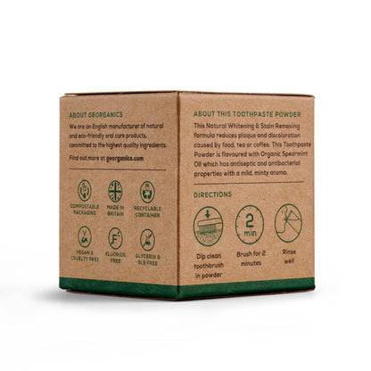 Blanqueador Dental en polvo Bicarbonato y Menta  Georganics 60 ml