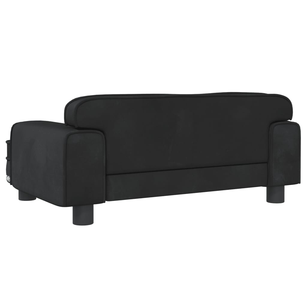 Cama Para Perros De Terciopelo Negra 70x45x30 Cm / Vetonek_0
