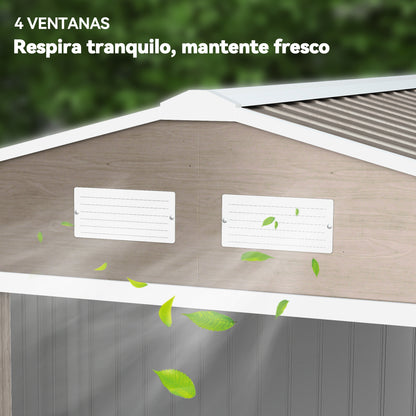 Outsunny Caseta De Jardín Exterior 4,9 M² 277x195x192 Cm Con Puerta Corredera_3
