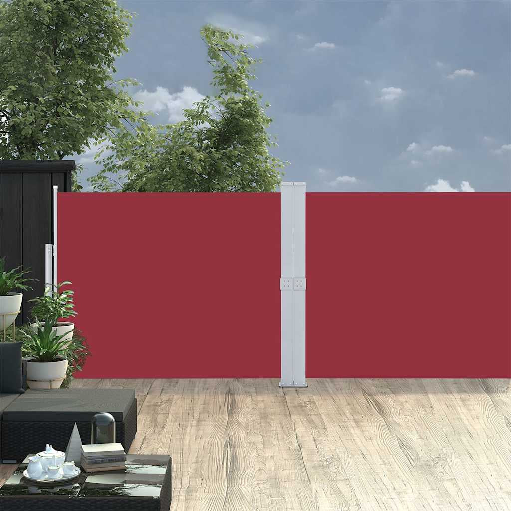 Vidaxl Toldo Lateral Retráctil Para Patio Rojo 140x1200 Cm_1
