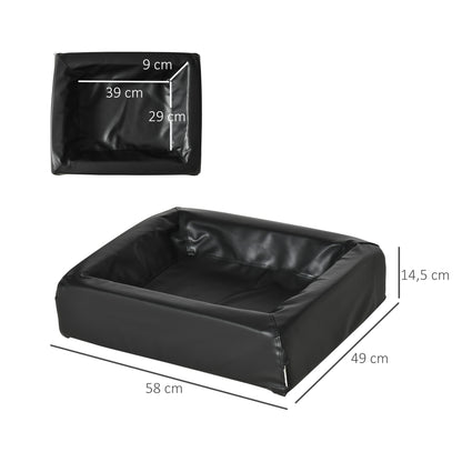Pawhut Cama Para Perros Pequeños Lavable Con Cremallera 58x49x14,5 Cm Negro_2
