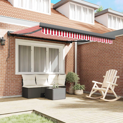 Toldo Retráctil Rojo Y Blanco 300 X 250 Cm Lona Y Aluminio_2