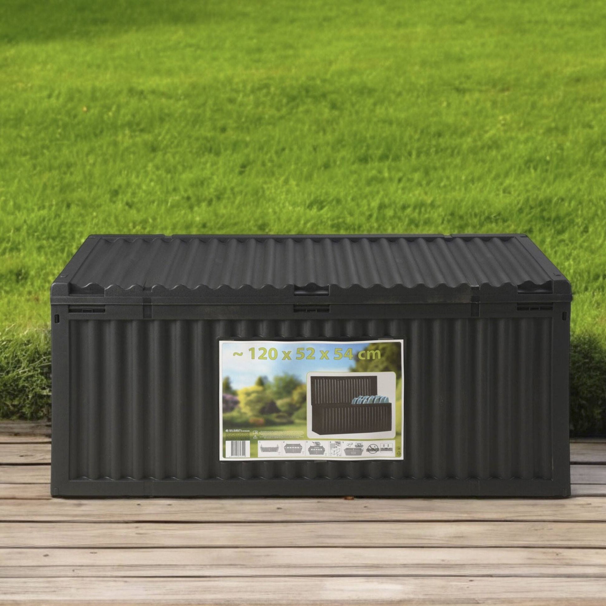 Baúl De Jardín 295l Diseño Grafito Y Aluminio - Well Home