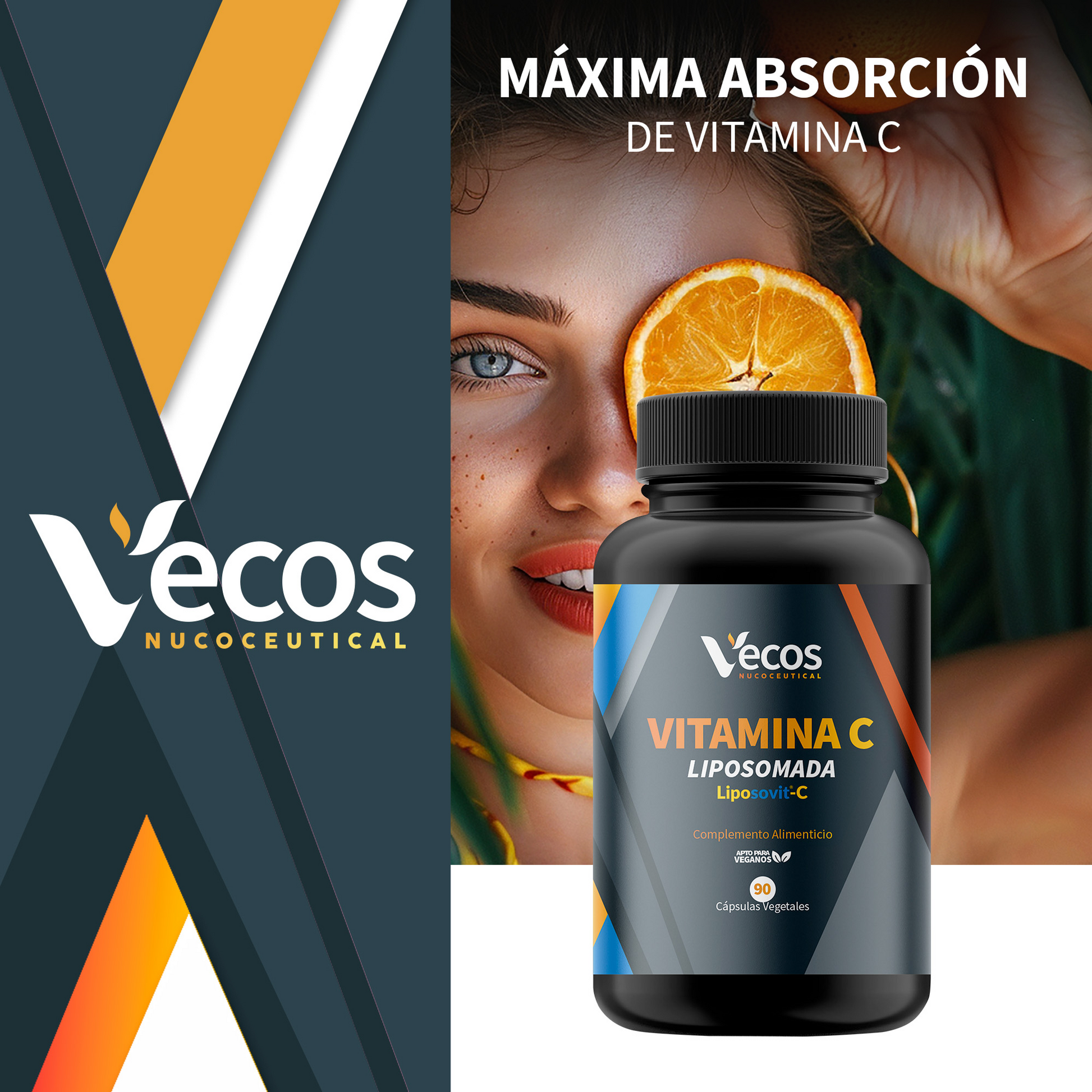 Vitamina C Liposomada Vecos 90 Cápsulas | Sistema Inmune Y Rendimiento Diario_1