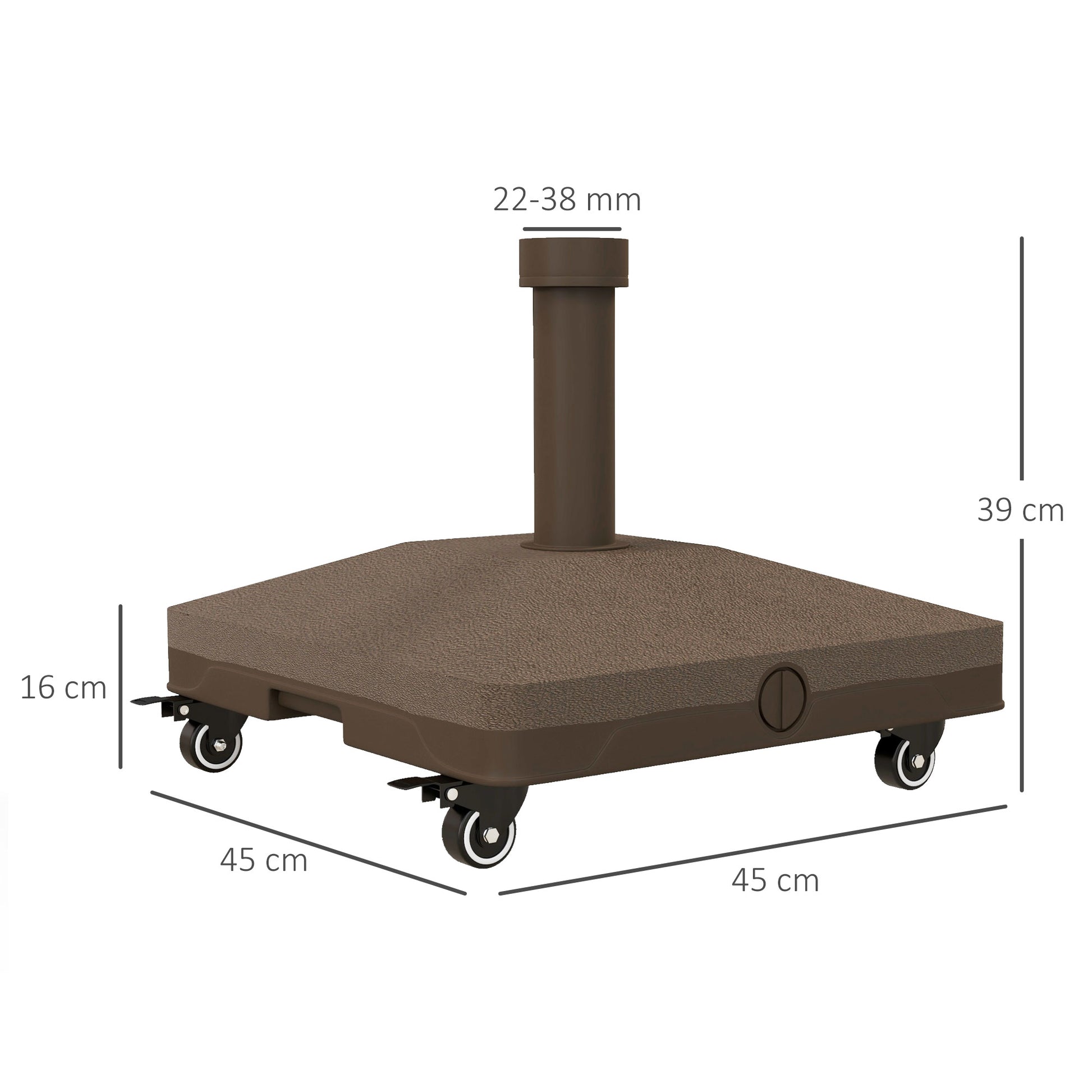 Outsunny Base Para Sombrilla Con Ruedas Rellenable De Arena O Agua 45x45x39 Cm_2