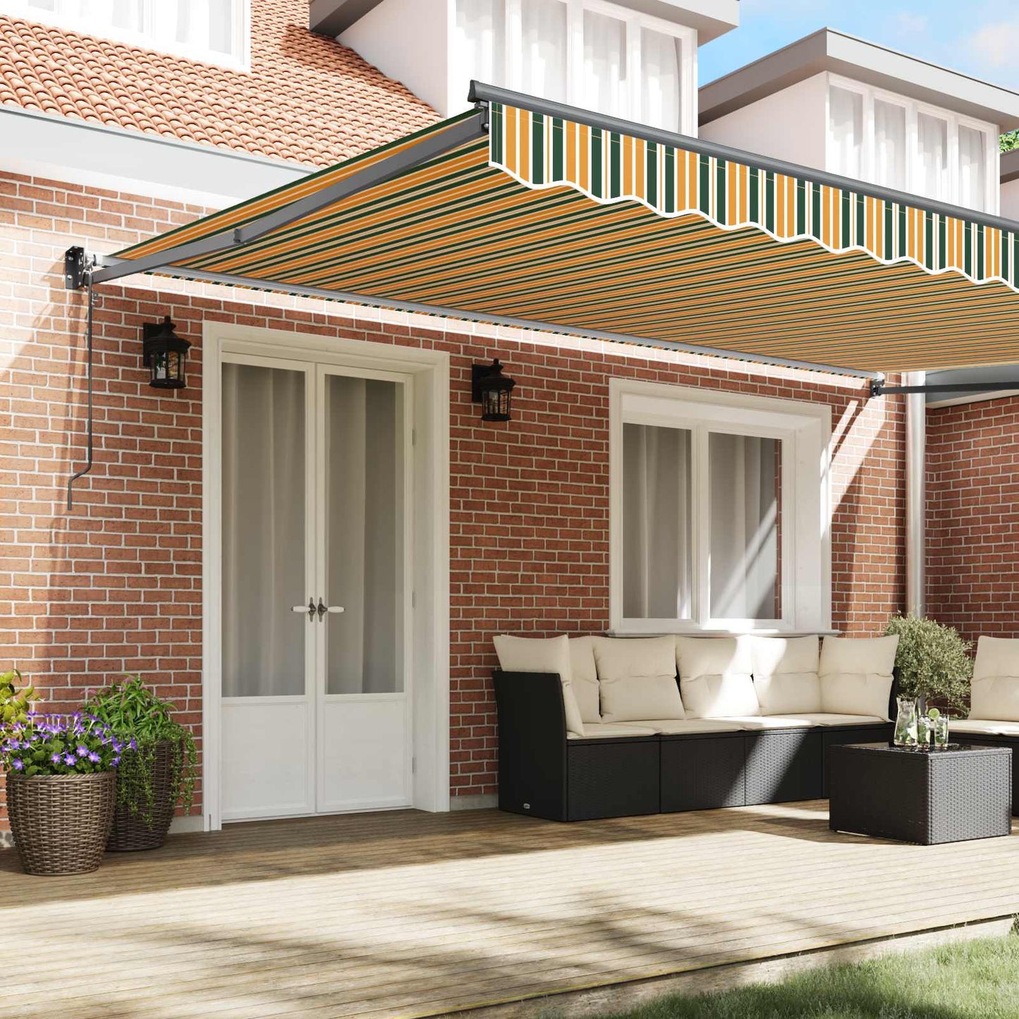 Toldo Retráctil Multicolor 500 X 300 Cm Poliéster Y Metal_2