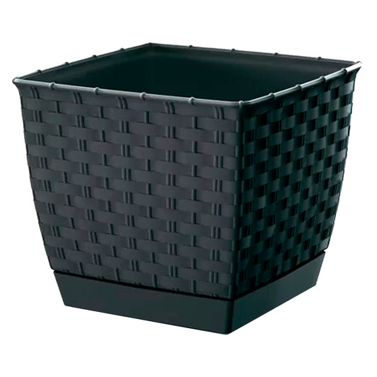 Maceta Ratolla Square 6l., Dimensiones (mm) 220x220x189, Color Antracita