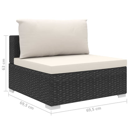 Vidaxl Set Muebles De Jardín 8 Piezas Y Cojines Ratán Sintético Negro_2