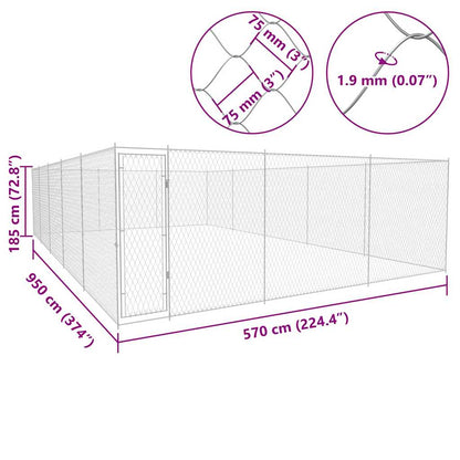 Perrera De Exterior De Acero Galvanizado 950x570x185 Cm_4