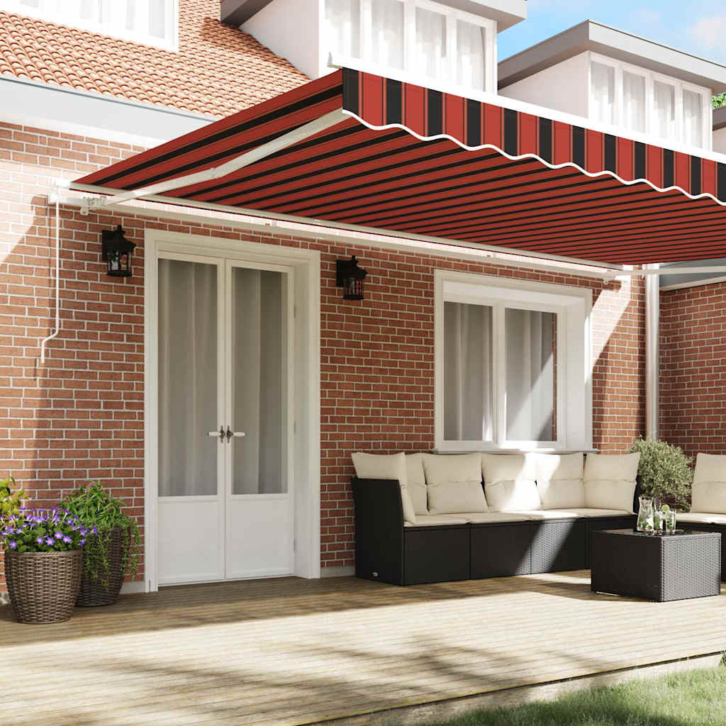 Toldo Retráctil Naranja Y Marrón 500 X 350 Cm_2