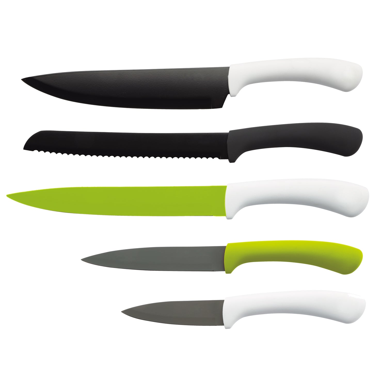 Set 5pcs Cuchillos, Acero Inoxidable, Green_0
