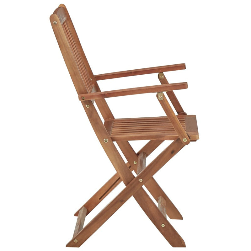 Vidaxl Sillas De Jardín Plegables 4 Uds Y Cojines Madera Maciza Acacia_5