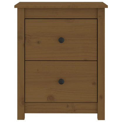Mesita De Noche Madera Maciza De Pino Marrón Miel 50x35x61,5 Cm_1