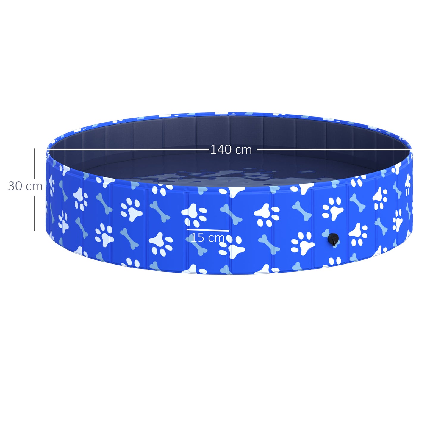 Pawhut Piscina Plegable Para Perros Diámetro Ø140 Cm Portátil Fondo_2