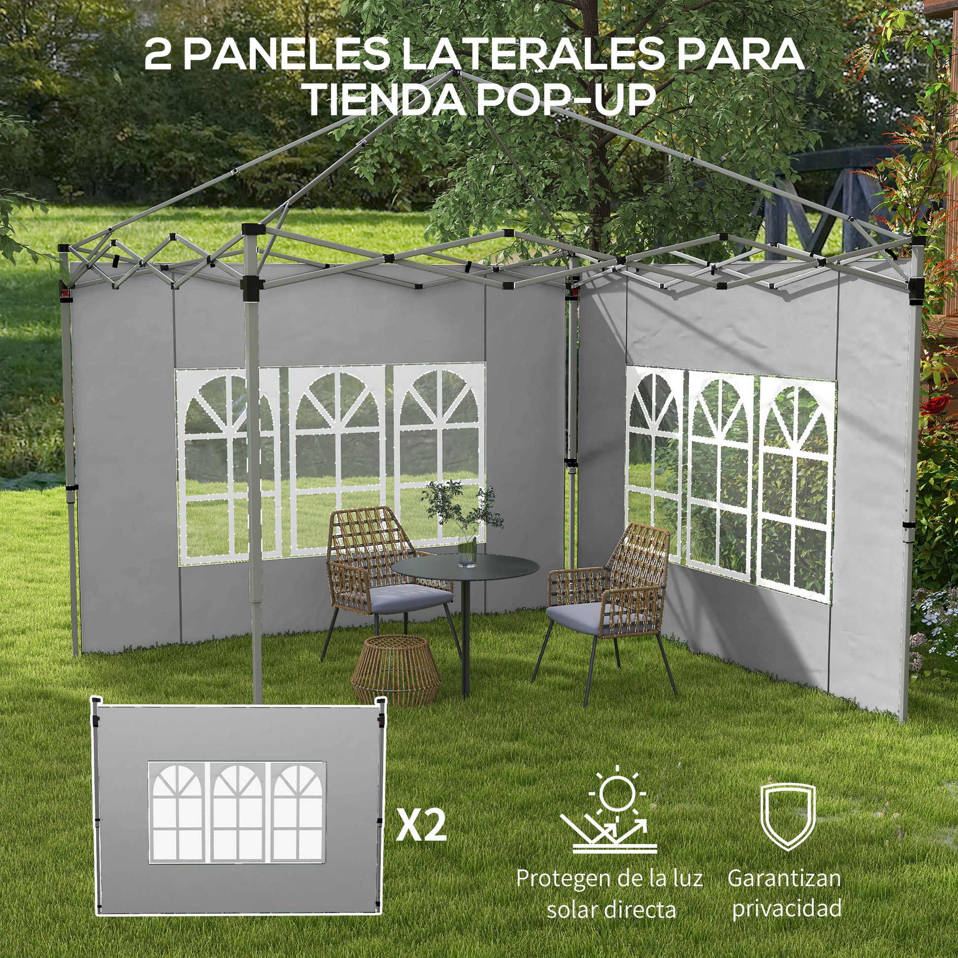 Outsunny 2 Paredes Laterales Para Carpas De 3 X 3 / 3 X 4 M_3