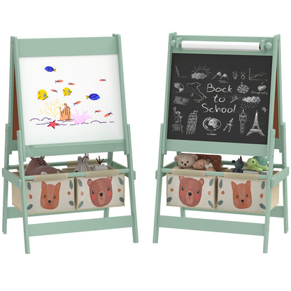 Aiyaplay Caballete Para Niños 3 En 1 Doble Cara Rollo Papel 54x46,5x93 Cm Verde_0