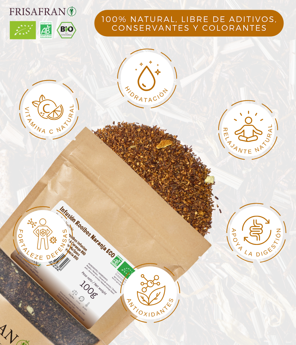 Infusión De Rooibos Naranja Ecológica En Granel | Calidad | Frisafran 100 G_1