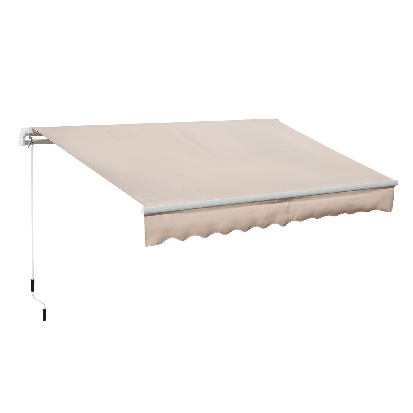 Outsunny Toldo Manual Retráctil 295x200 Cm Con Manivela De Metal Beige_0