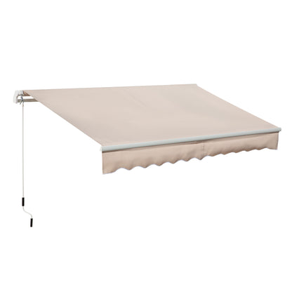 Outsunny Toldo Manual Retráctil 295x200 Cm Con Manivela De Metal Beige_0