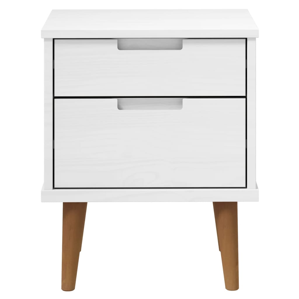 Mesita De Noche Molde Madera Maciza De Pino Blanca 40x35x48 Cm_2