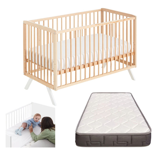 Cuna De Bebe Convertible En Cama Koala Con Kit Colecho Y Colchón Morfeo_0