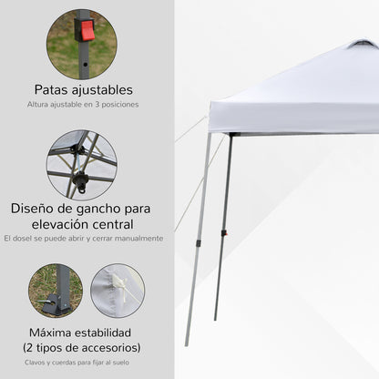 Outsunny Cenador Plegable 3x3m Jardín Con Bolsa De Transporte Con Ruedas Camping_4