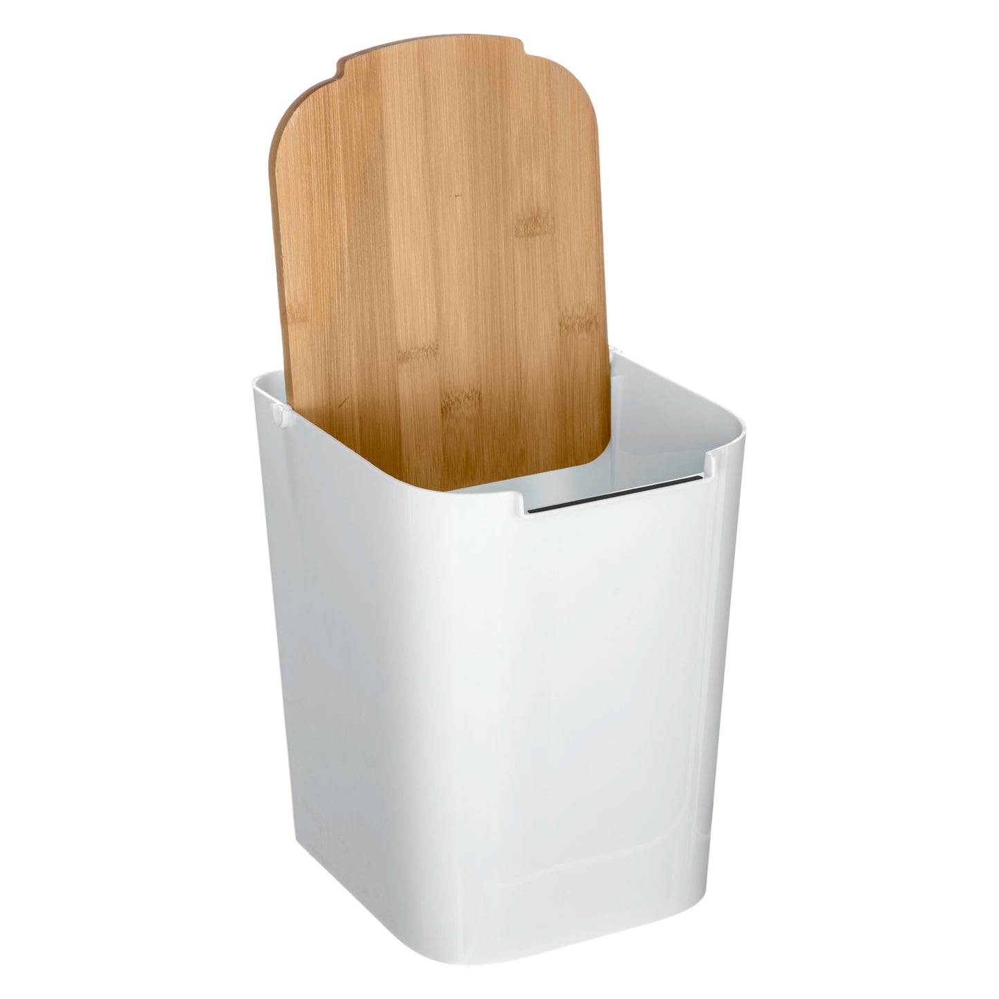 Papelera Con Tapa De Bambú Baltik 5l Blanca 24,4x22,4x18,3_2