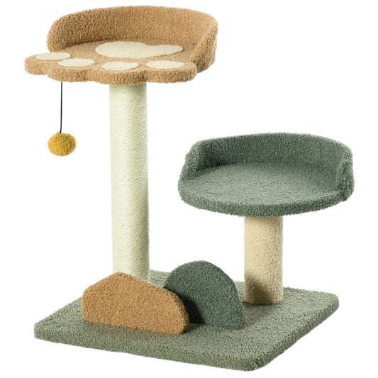 Pawhut Árbol Rascador Para Gatos Pequeño Con Cama 43x39x52 Cm Multicolor_0
