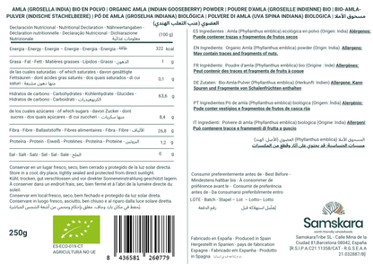Amla en Polvo BIO | Samskara | para Cabello y Piel | Fuente Natural de Vitamina C, Colágeno y Calcio - 250 gr_5