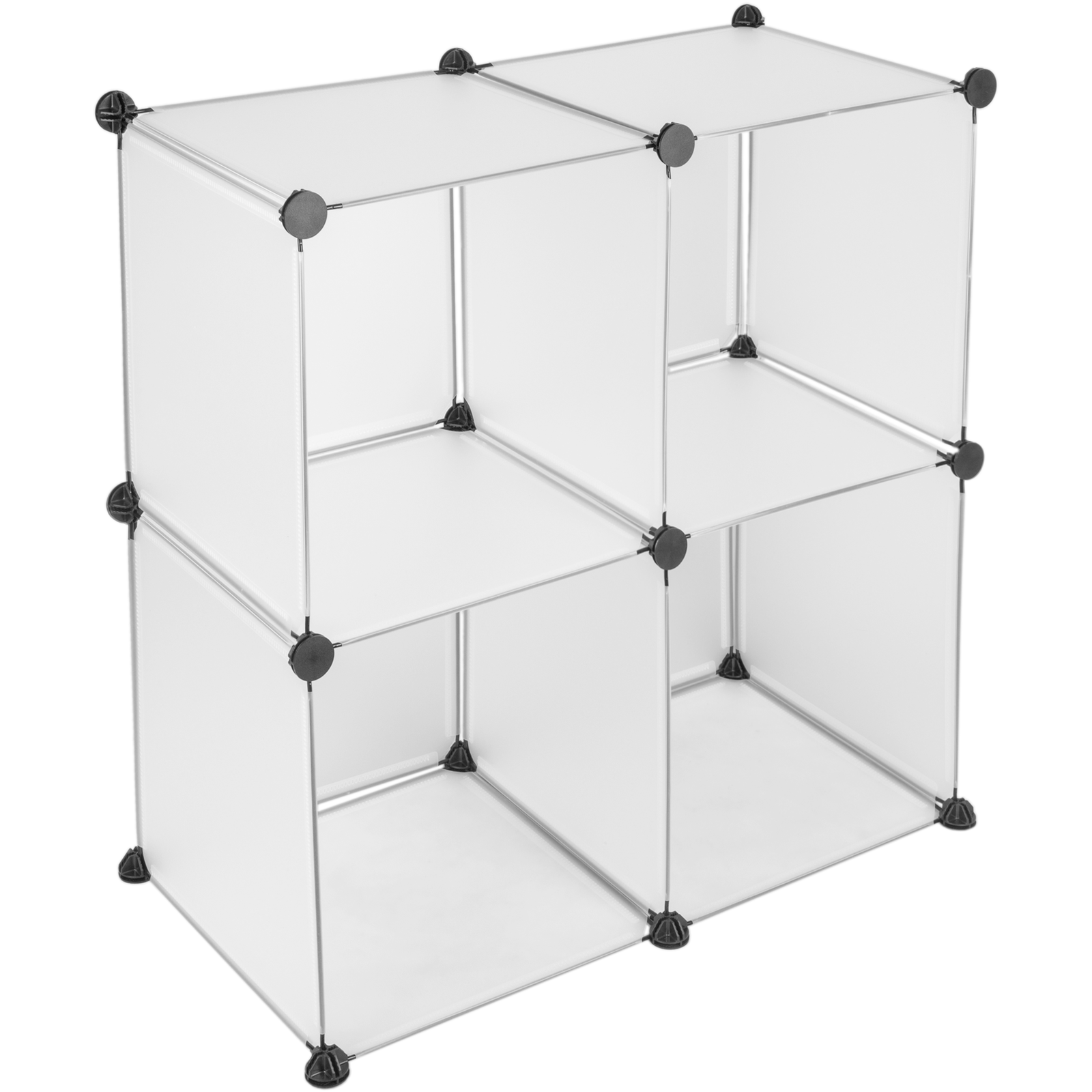 Armario Organizador Modular Estanterías De 4 Cubos De 35x35cm Plástico Blanco_0