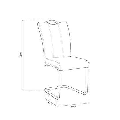 Pack 4 Sillas De Comedor Dana Metal, Tex, 61 X 98 X 44_5
