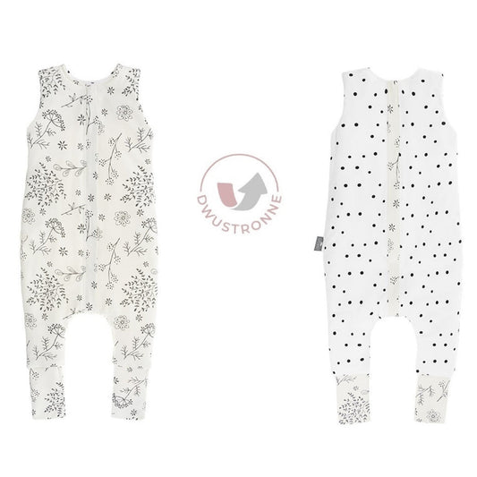 Saco De Dormir Con Pies Reversible T-m Jersey Algodón Black Dots-bloom_0