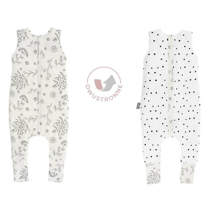 Saco De Dormir Con Pies Reversible T-m Jersey Algodón Black Dots-bloom_0