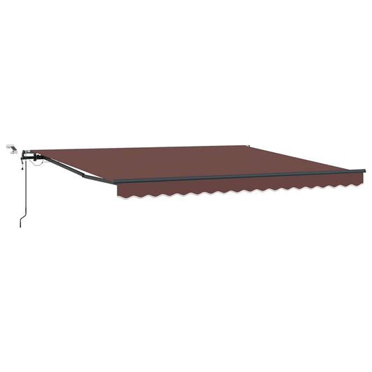 Toldo Retráctil Automático Con Luces Led Marrón 400x300 Cm_0