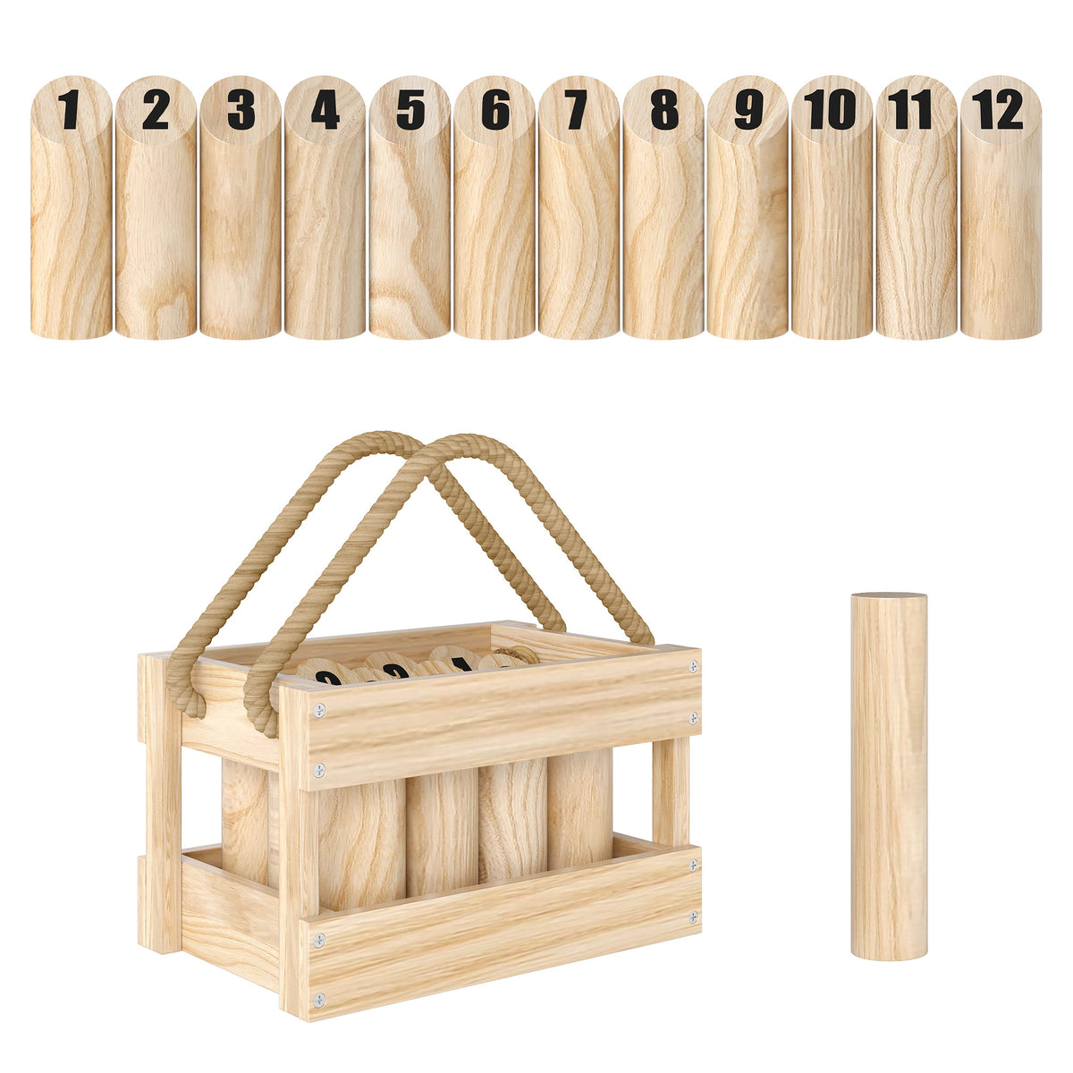 Jogo De Mölkky Sportnow Madeira De Pinho Natural 27x18x17 Cm_0