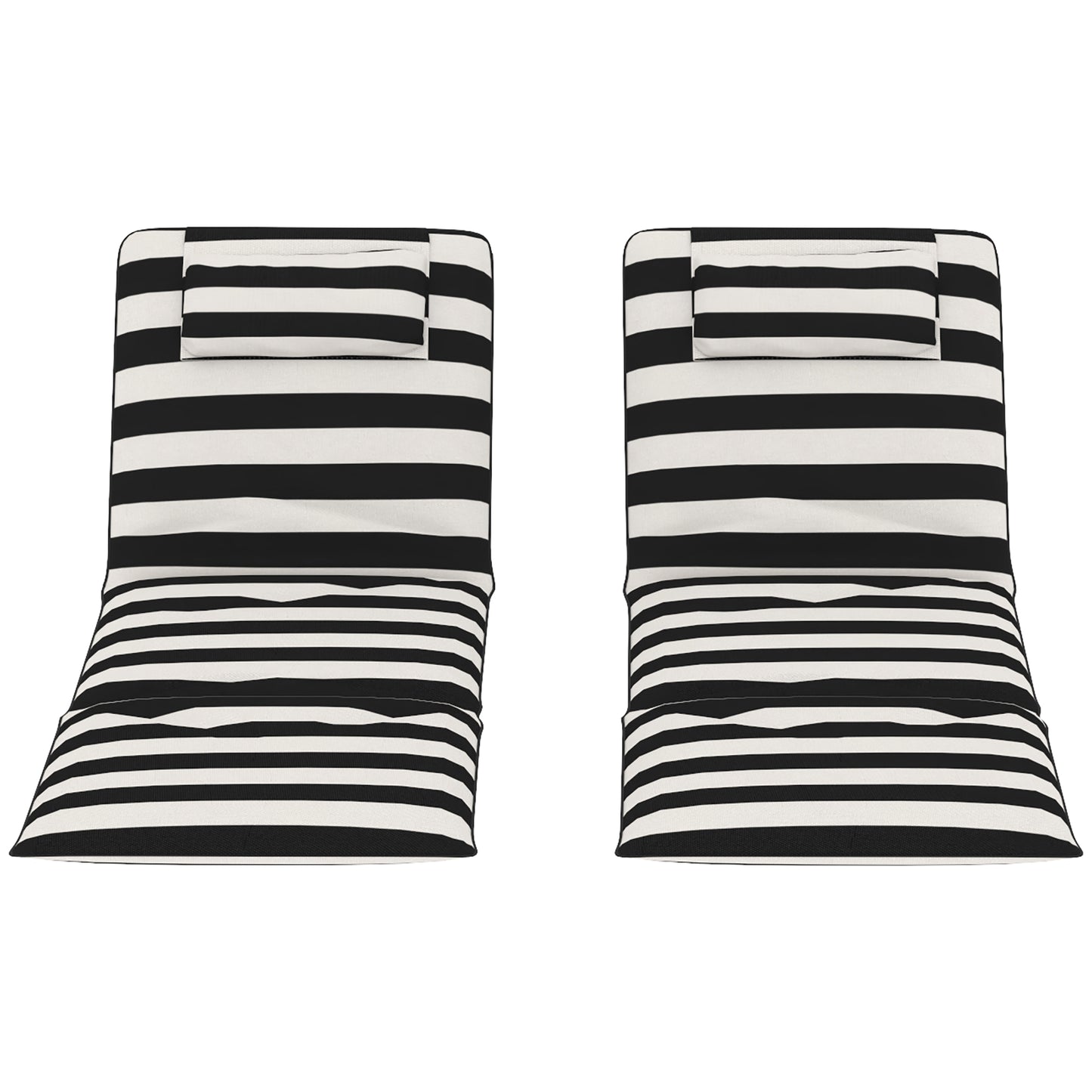 Outsunny 2 Esterillas De Playa Plegable Con Respaldo Ajustable Gris Y Blanco_4