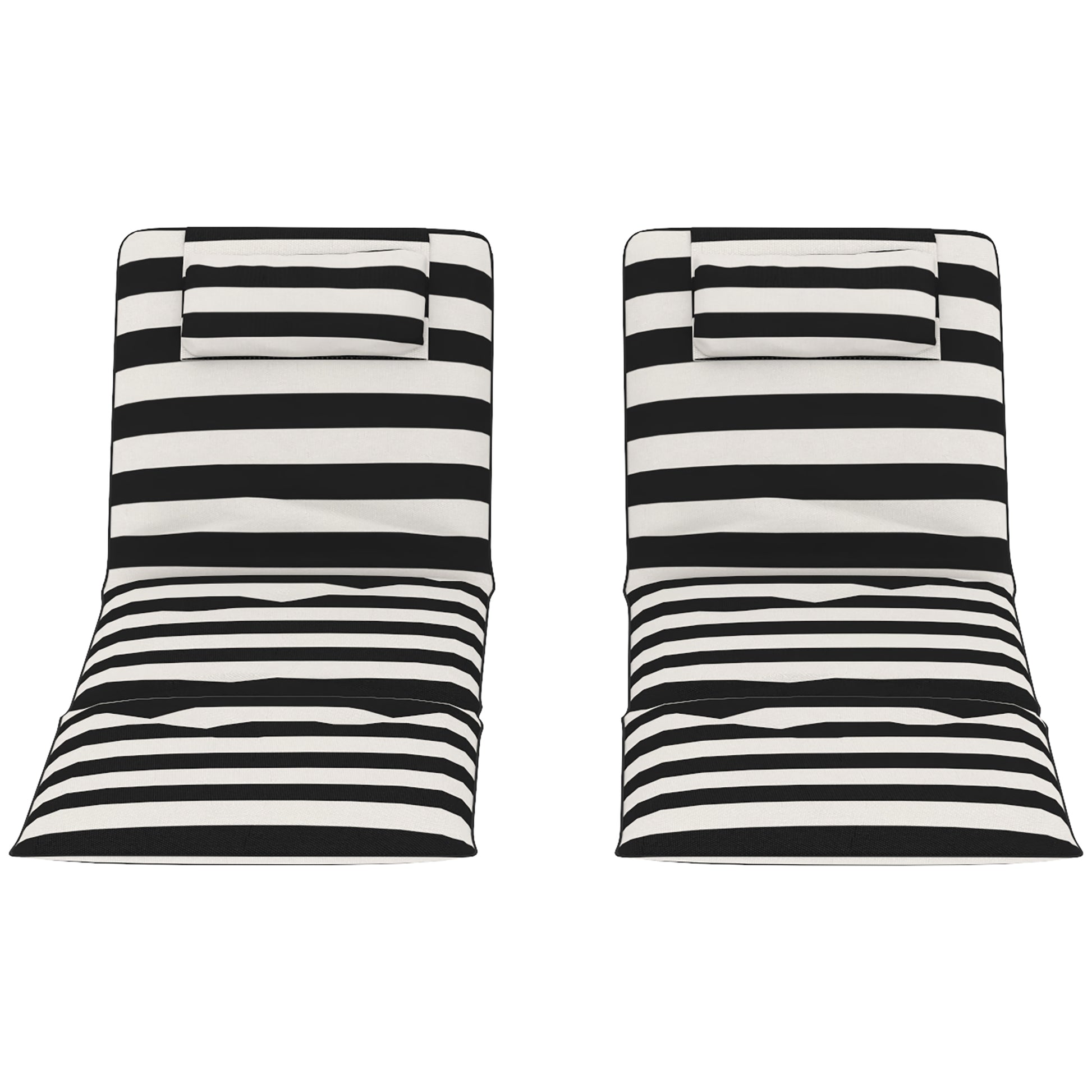 Outsunny 2 Esterillas De Playa Plegable Con Respaldo Ajustable Gris Y Blanco_4
