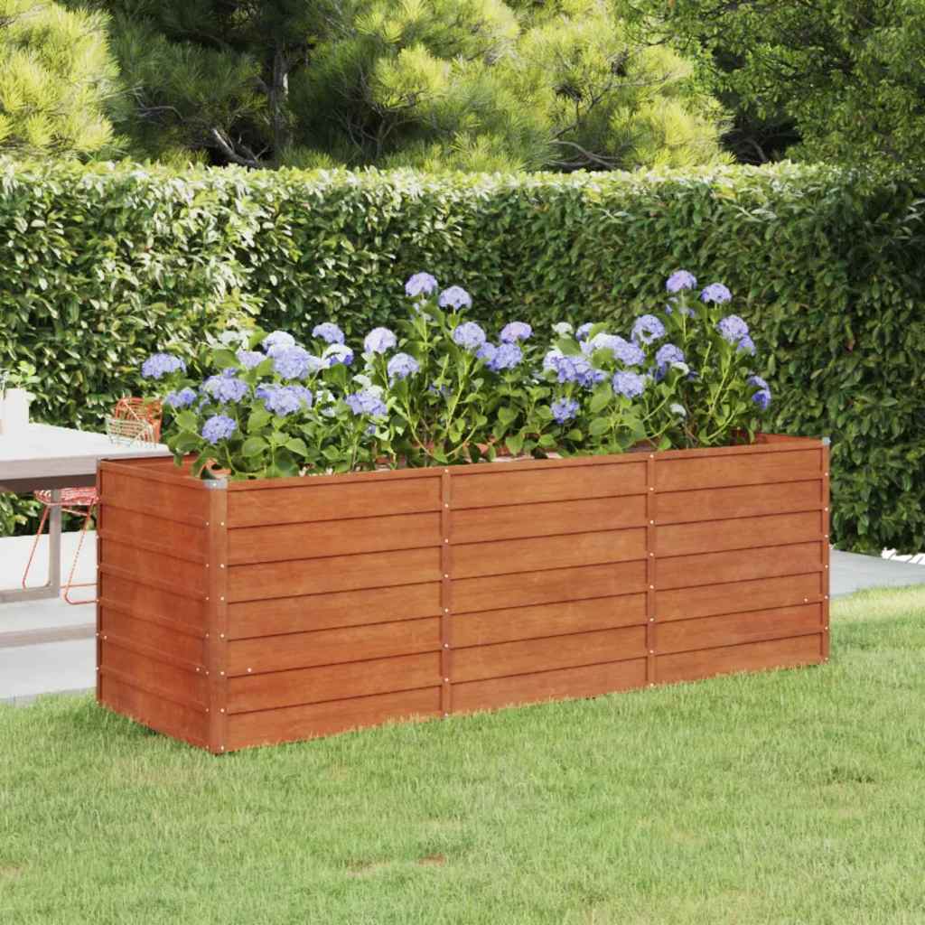 Arriate Oxidado De Acero Corten 240x80x77 Cm_1